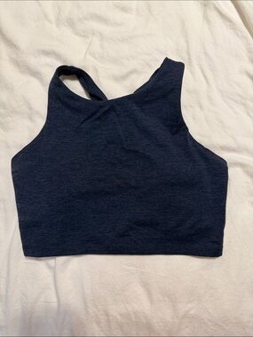 Aerie High Neck Navy Seamless Sports Bra